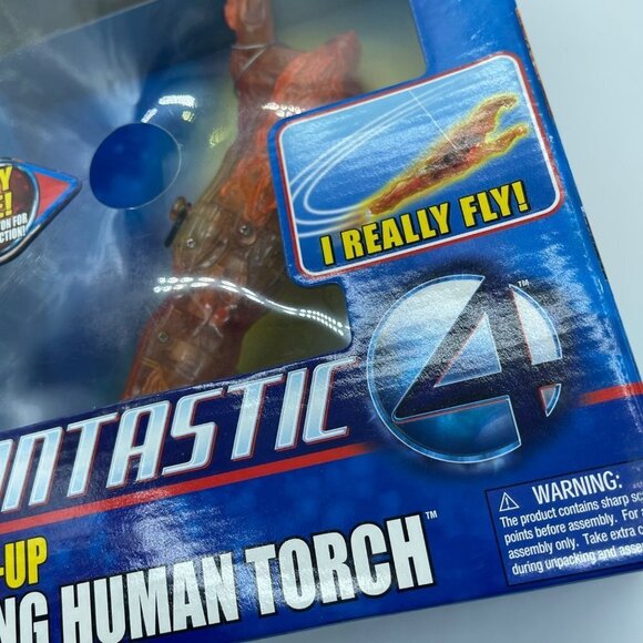 Fantastic 4 Light Up Flying Human Torch Action Figure - Picture 3 of 9